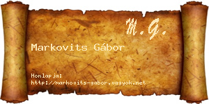 Markovits Gábor névjegykártya