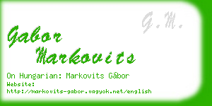 gabor markovits business card