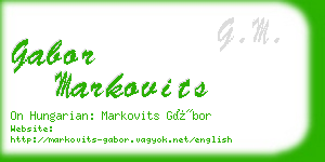 gabor markovits business card